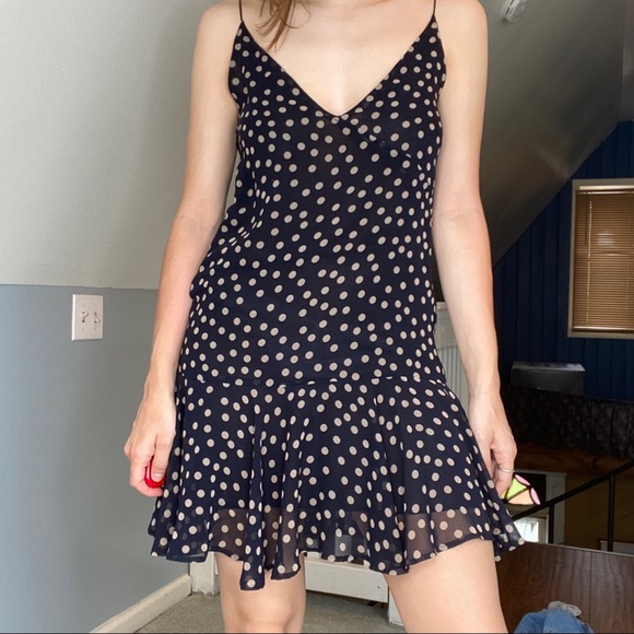 zara cream polka dot dress